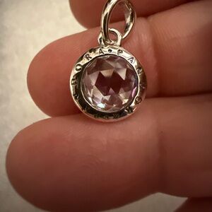 Pandora Silver Necklace with Lavender Gem